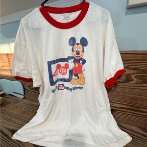 Disney World Adult Mickey Mouse White and Red T-Shirt